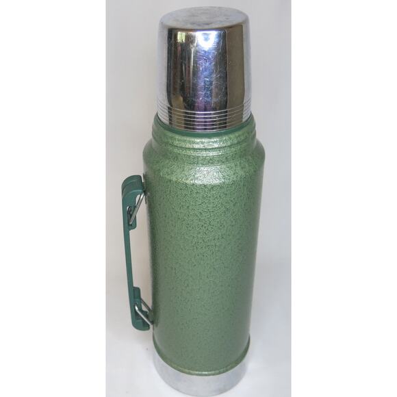 Aladdin STANLEY THERMOS Green Handle A-944DH Quart Stainless Steel Water Bottle - Picture 3 of 13